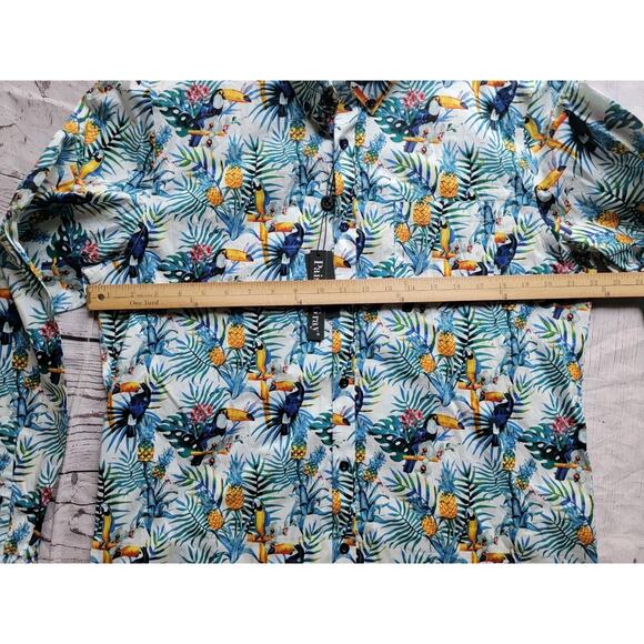 Paisley & Gray Long Sleeve Shirt Mens XL 18 Floral Slim Fit Hawaiian Tropical - Picture 7 of 11